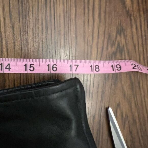 EUC 1980s Harvé Benard Straight Leg Leather Pants Vintage High Waist Size 12 PL - Picture 5 of 9